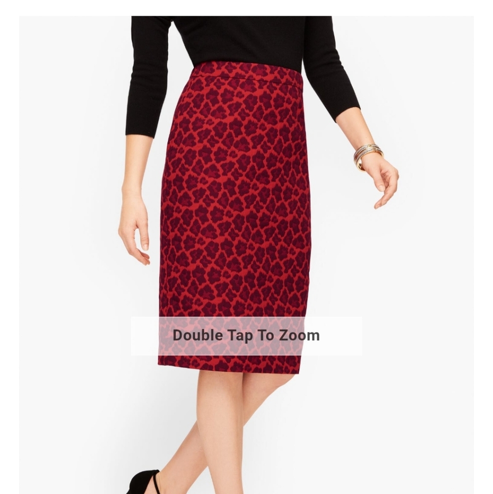 Talbots Jacquard Animal Print Pencil Skirt